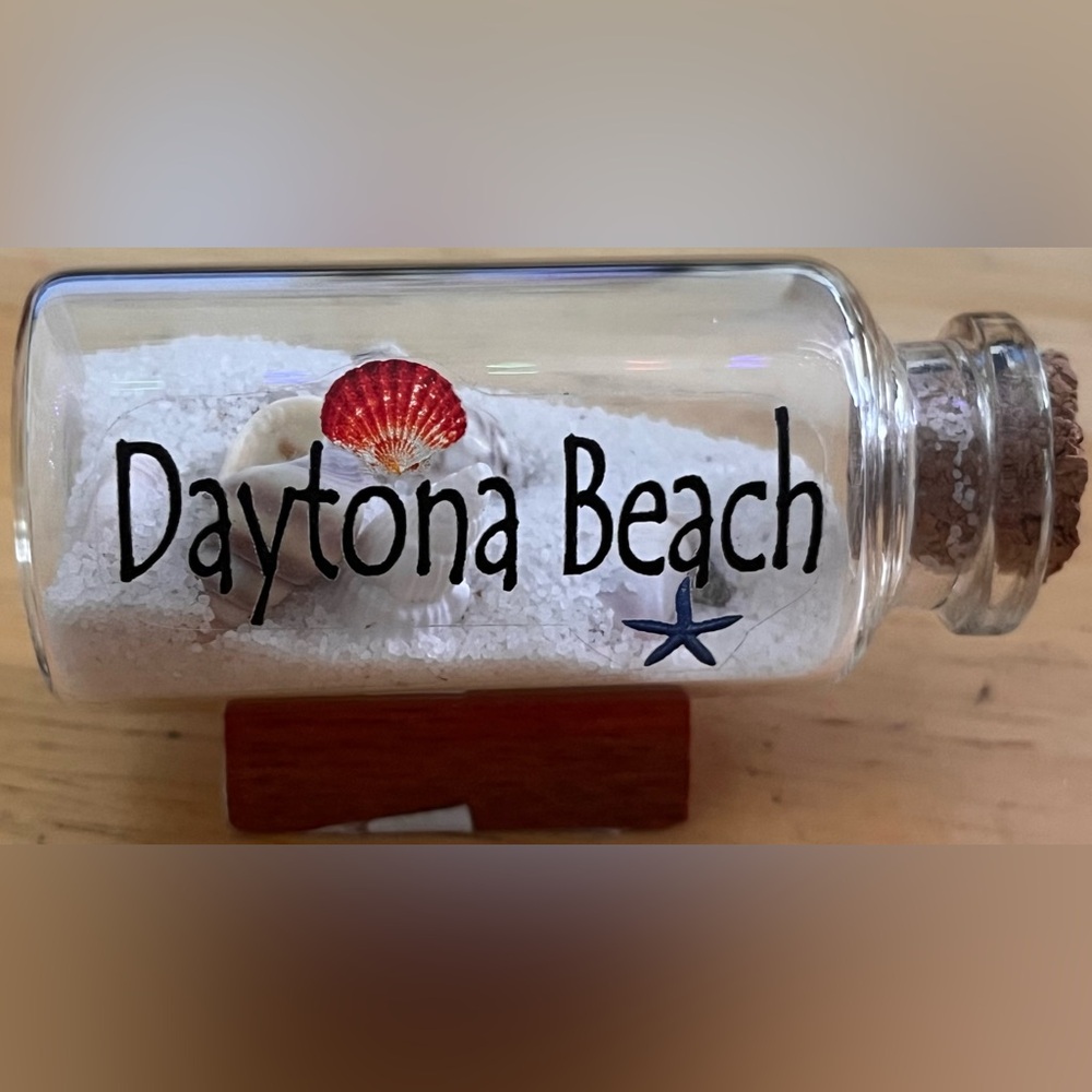 Daytona Beach Decorative Glass Bottle with Seashells
